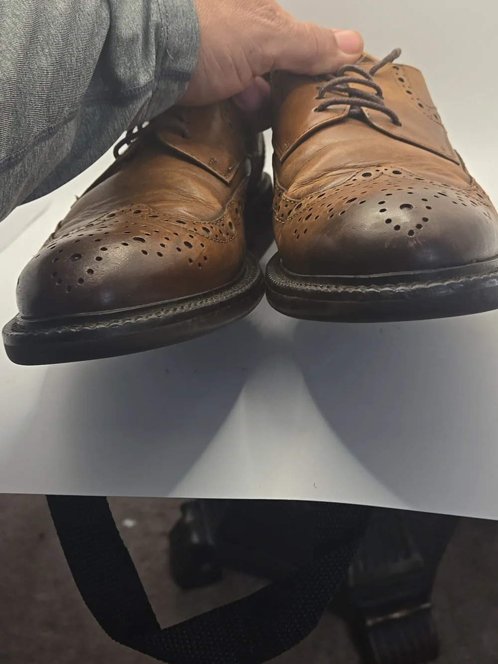 1901 Men's Oxford Genuine Leather Lace Up Wingtip Brown Dress Shoes Sz 10.5
